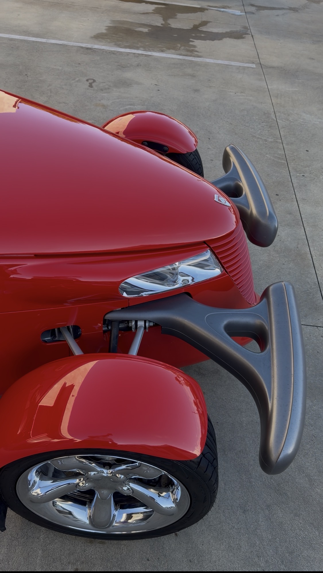 Red Plymouth Prowler front quarter panel